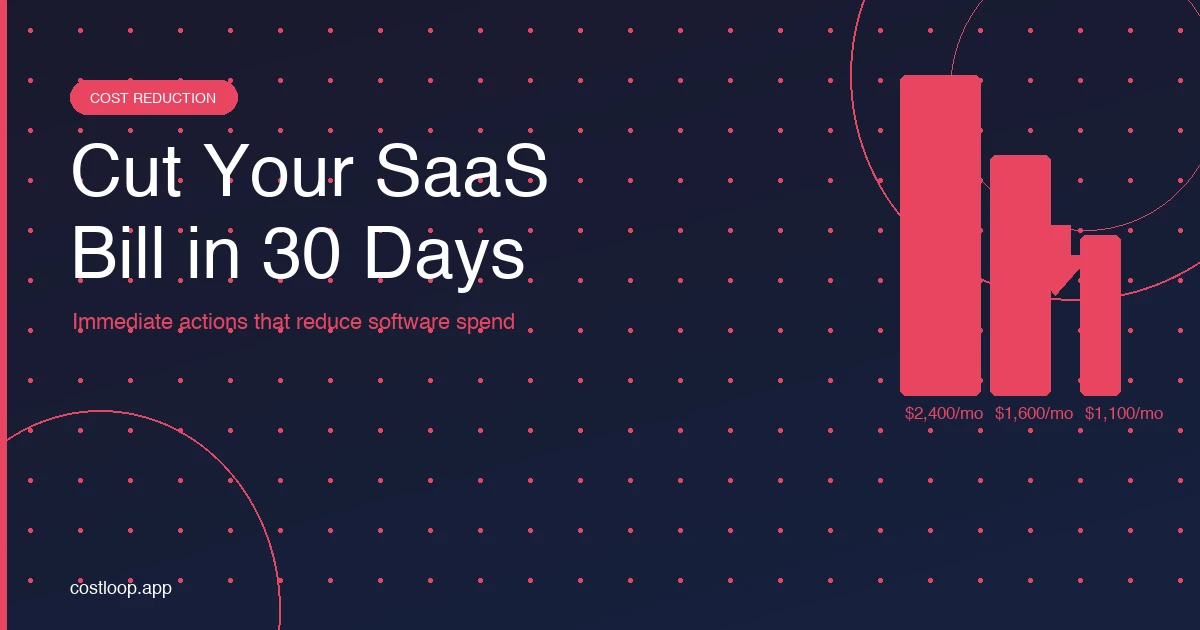How to cut your SaaS bill in 30 days